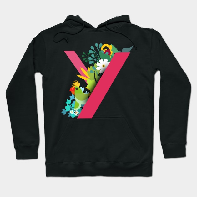 Tropical alphabet Y Hoodie by Susana